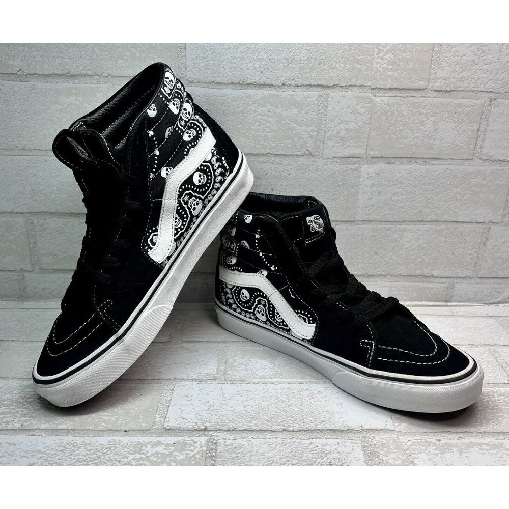 Vans sk8 Hi Skulls Sneaker 508731 Mens 7.5 Black White - Picture 5 of 9